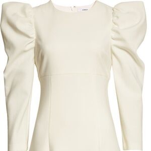 Likely Cream Scooped Alia Long Sleeve Puff Sleeve Dress Size 12 NWT